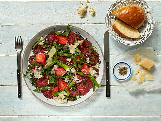 Hübner Rezept Carpaccio mit Rucola
